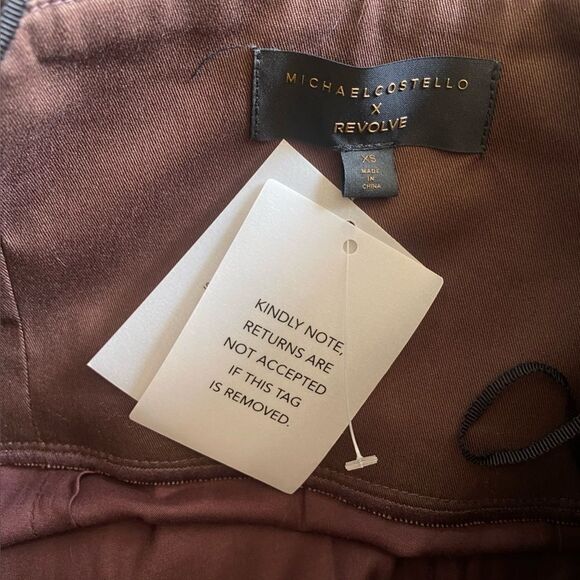 NWT Michael Costello x REVOLVE Dimity Gown Chocolate Brown satin maxi gown XS - Picture 9 of 10